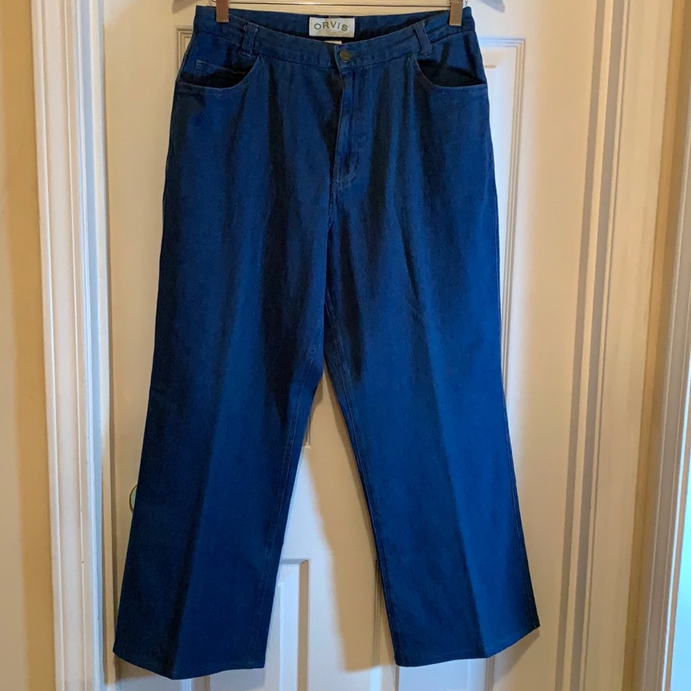 Orvis Denim Wide Leg 5 Pocket Capri Cropped Pants